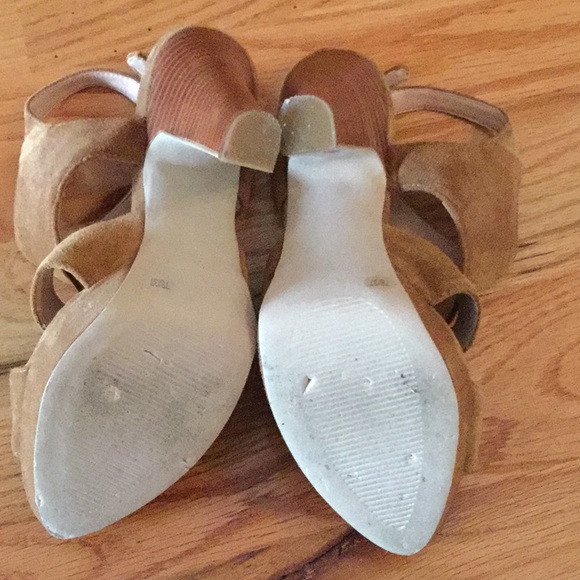 Sole Society cognac brown suede platform heels - Picture 5 of 8